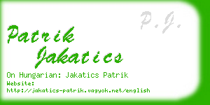 patrik jakatics business card